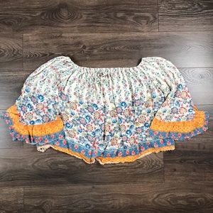 Skylar & Jade Woman’s Relax Fit Hippie Style Floral Blouse Flare Top Size 2X